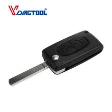 Vdiagtool 2 Knoppen Afstandsbediening Flip Folding Autosleutel Leeg Shell Fob Voor CITROEN C2 C3 C4 C5 C6 C8 ZONDER GROEF CE0526