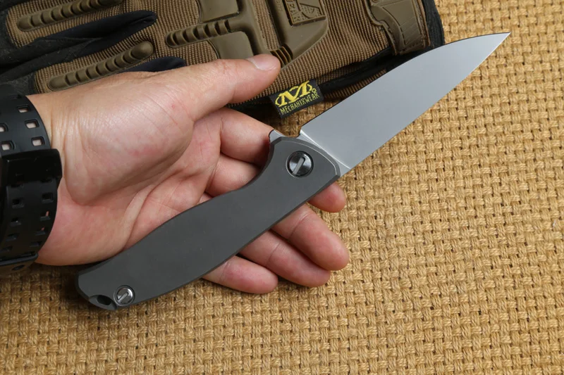 Складной нож Green thorn F95 с подшипником D2 blade TC4 титановая ручка карманный для