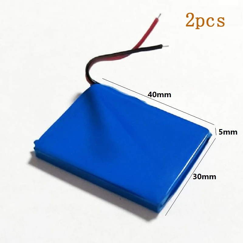 

2Pcs/Lot 503040 polymer battery for dvr,GPS,mp3,mp4,speaker,Toy cars, Gamepad ,Phone 3.7V 053040 Rechargeable Batteries