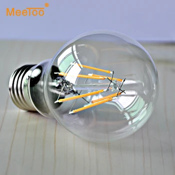 

1PCS A60 2W 4W 6W 8W E27 Led Filament Bulb Lamp Clear Glass Cover Edison Style Lights For Indoor Home Lighting AC110 127V 220V