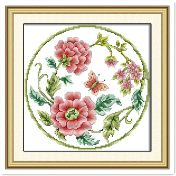

Flowers In Blossom Painting 11CT Printed On Canvas Chinese Counted Cross Stitch Pattern Embroidery Cross Set DIY Set Home Decor