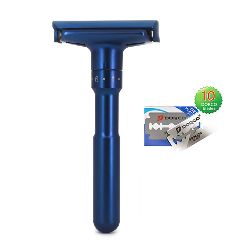 MINGSHI Full Zinc Alloy Safety Razor For Men Adjustable 1 6 Files Close