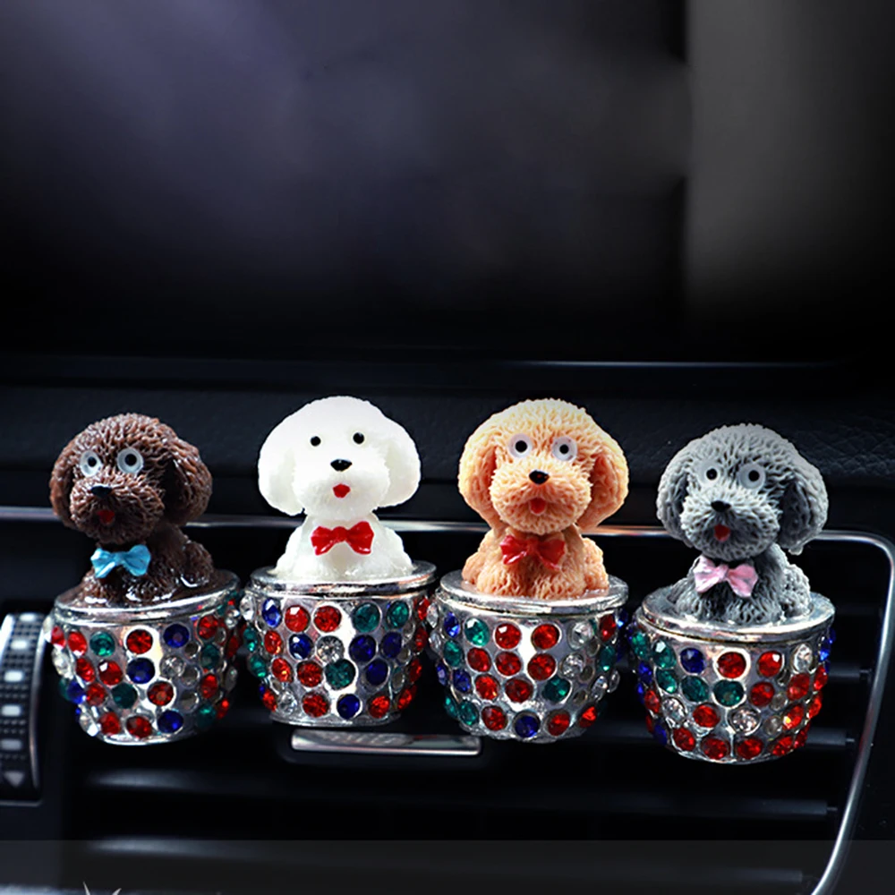 

Car Ornament Cute Puppy Dog Auto Air Conditioner Outlet Decoration Perfume Clip Air Freshener Automobile Fragrance Accessories