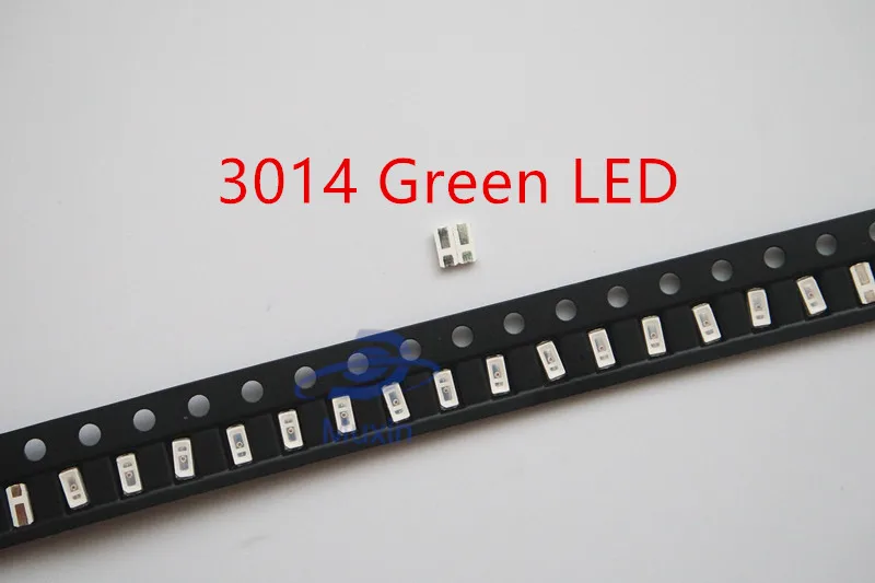 100 шт. 3014 SMD светодиодный чип зеленый ультра яркий 0 1 Вт 7 9 лм 30 мА 3 в поверхностного