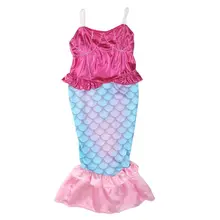 Новые девочки-русалки бикини с хвостом русалки купальники нарядное платье От 4 до 12 лет