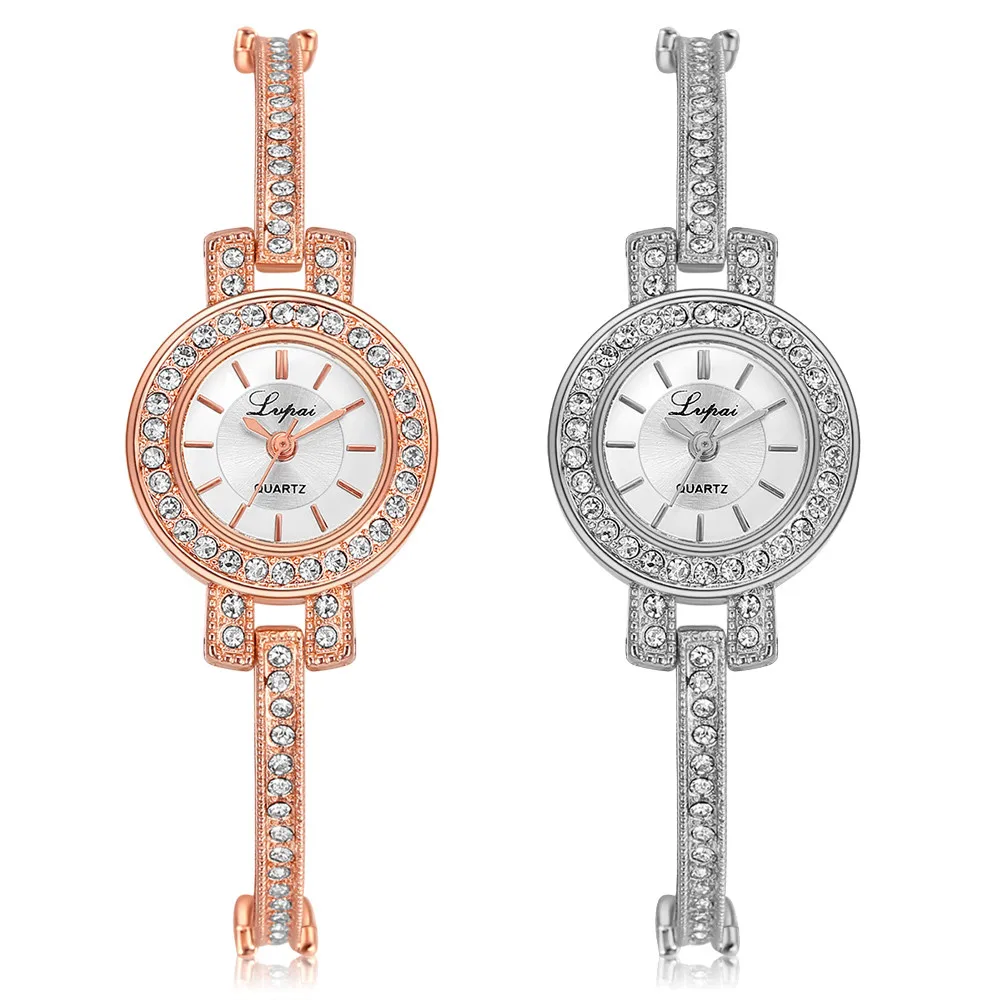 

Fashion Watch Bracelet Women Watches Rhinestone Crystal Ladies Rose Gold Stainless Steel Dress Clock Feminino