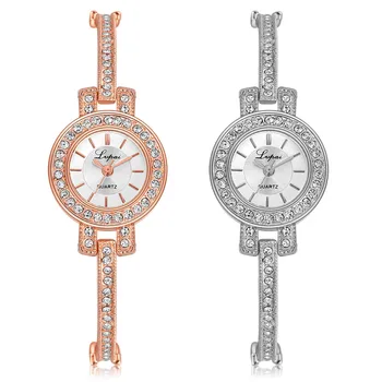 

Fashion Watch Bracelet Women Watches Rhinestone Crystal Ladies Rose Gold Stainless Steel Dress Clock Feminino