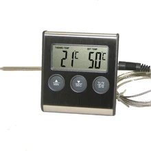 Digital Oven Thermometer Kitchen Food Cooking Grilling Meat BBQ Thermometer and Timer Water Milk Wine Liquid Temperature Probe