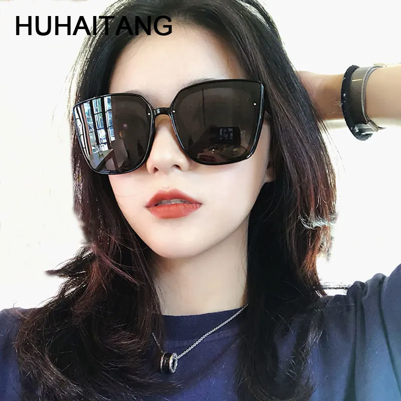 HUHAITANG 2019 Большие Квадратные Солнцезащитные очки женские брендовые заклепки