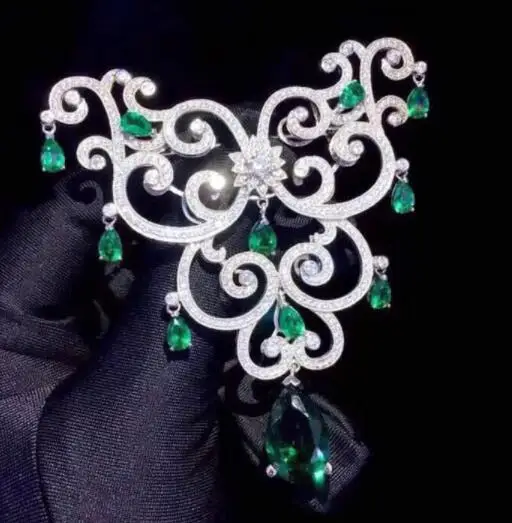SHANICE DIY Ювелирные изделия 55*70 мм большая бабочка CZ микро проложили кристалл ожерелье кулон разъемы для ювелирных изделий Браслеты изготовления - Color: Green