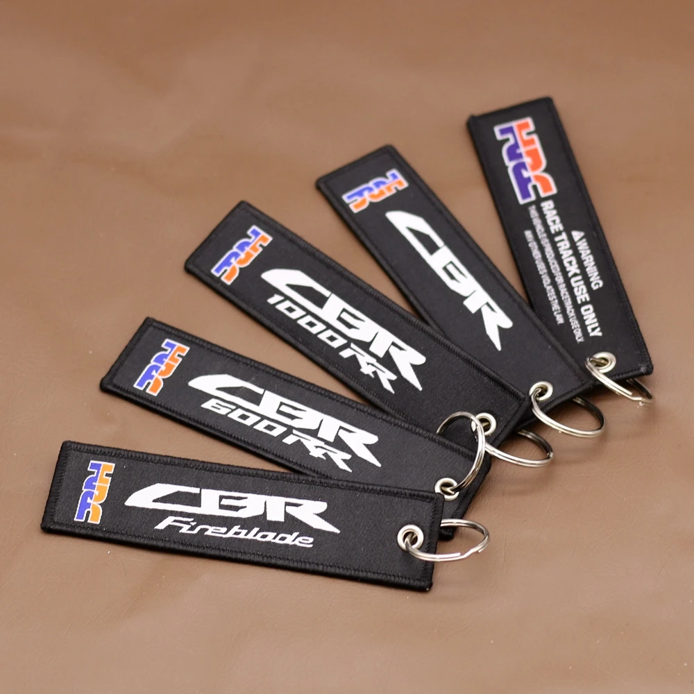

Embroidery Key Holder Chain Collection Keychain for Honda CBR600RR CBR1000RR CBR Fireblade HRC 3D Logo Motorcycle Badge Keyring