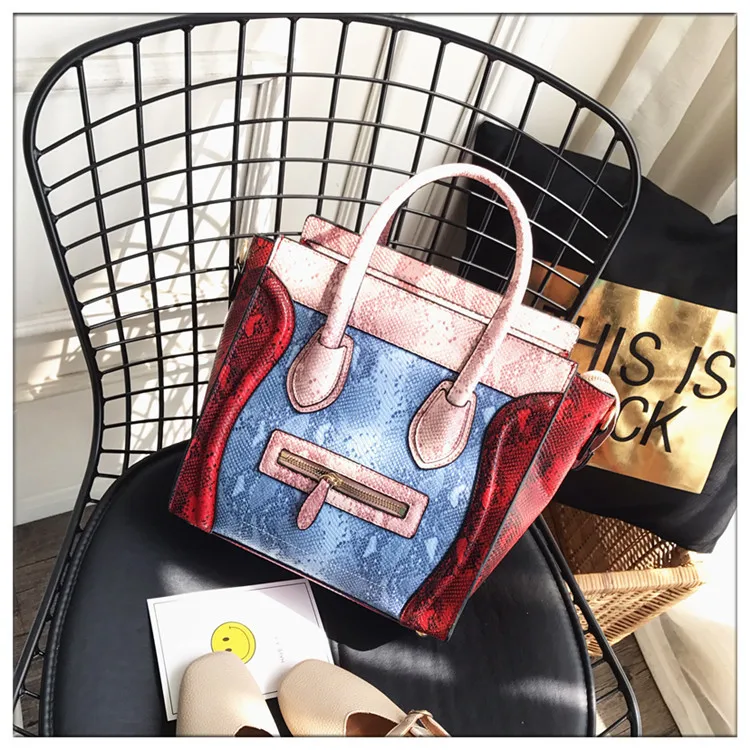 Leather Serpentine Handmade Luxury Patchwork Women Shoulder Bags Small Women Cross body bag snake skin women satchel bag (13)