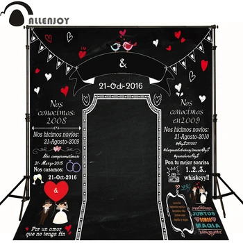 

Allenjoy Photographic backdrop Blackboard romantic wedding birds original design custom photography background for photo studio