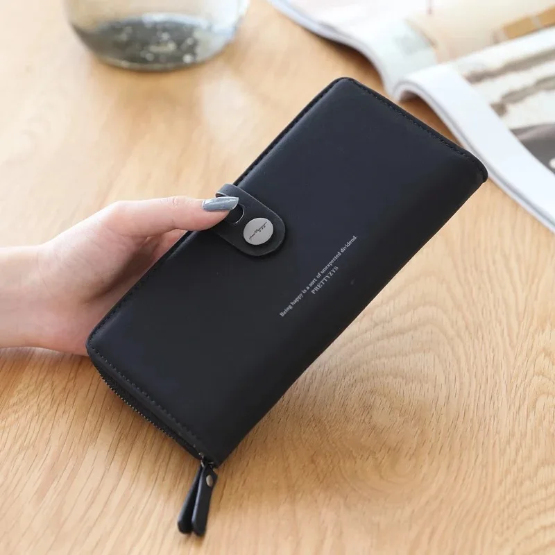 

New Women PU Leather Wallets Female Zipper Hasp Purses Long Design Phone Purse Ladies Big Capacity Money Bag Card Holders Clutch