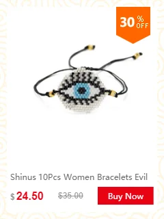 Браслет Shinus Miyuki, женские браслеты со сглаза, 5 шт./партия, Fatima Hand Pulsera Mujer,, бисер, ручная работа, ювелирные изделия Хамса