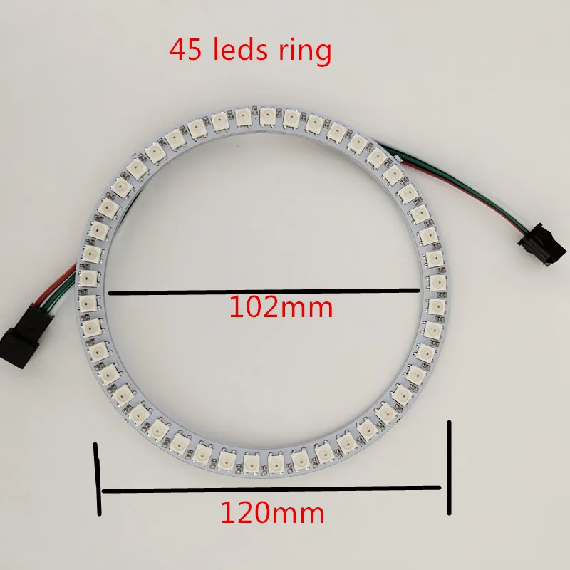 Светодиодный кольцевой светильник WS2812B 16/24/35/45 светодиодный s белый PCB 5050 RGB Dream color
