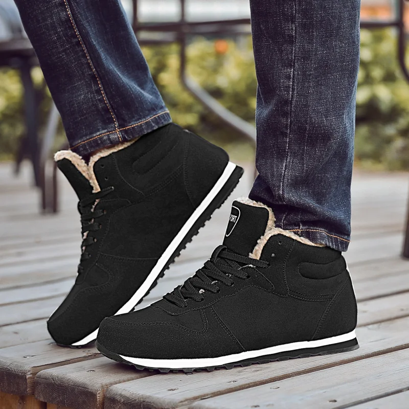 

Men Hiking Shoes Women Waterproof Trekking Boots Black Blue High Top Sports Climbing Shoe Fur Outdoor Walking Sneakers