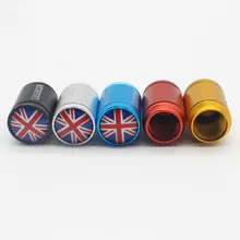 DSYCAR 4Pcs/Lot UK flag Moto Wheel Car Tires Valve Cap dust covers car styling For bmw mini ford fiat toyota honda Jeep lada kia