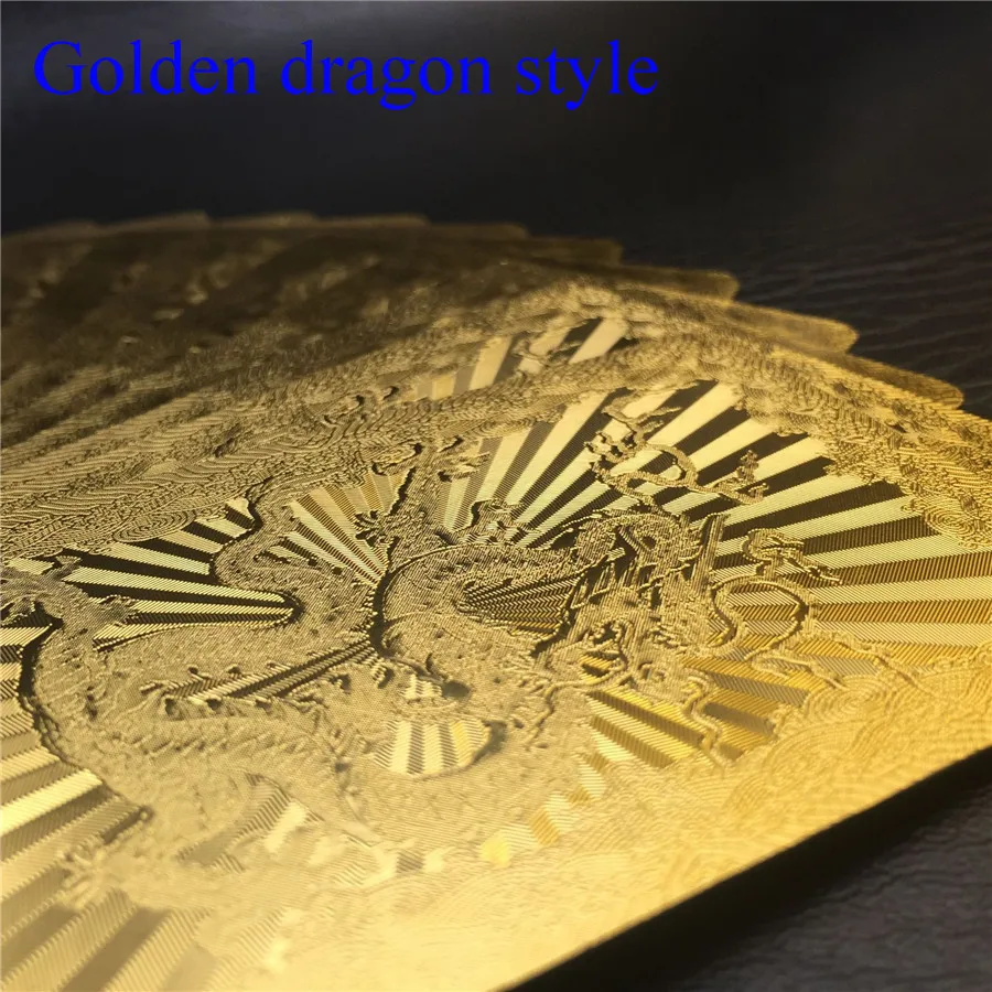 Washable 24K Golden Statue Of Liberty Playing Cards 54pcs PVC Waterproof Poker Game Deck Plastic Gold Plated Foil Poker Card Set (6)