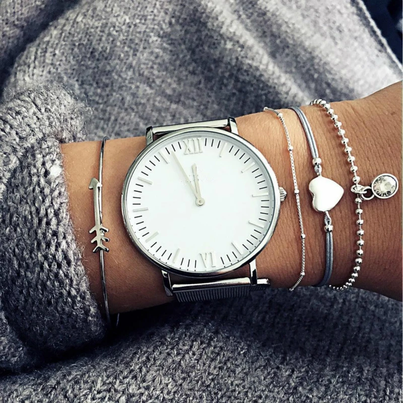 

New Fashion Jewelry Bracelet Women's Fashion And Personality Arrow Love Hearts Bangle Bracelet Sets Selling Jewelry Wholesale
