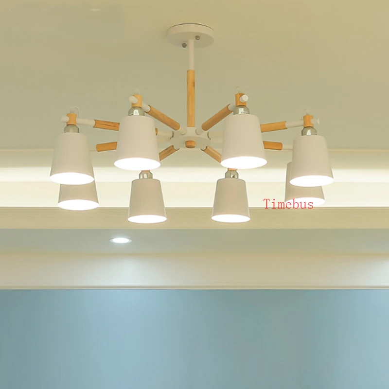 Твердая древесина гостиной люстры современная спальня Ресторан светодиодный люстры потолочный светильник бытовой светодиодный люстра