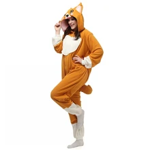 Polar Fleece Adult Corgi dog Onesies Sleepwear Cartoon Animal Cosplay Pajamas Pyjamas Halloween Party Costume for Women Men