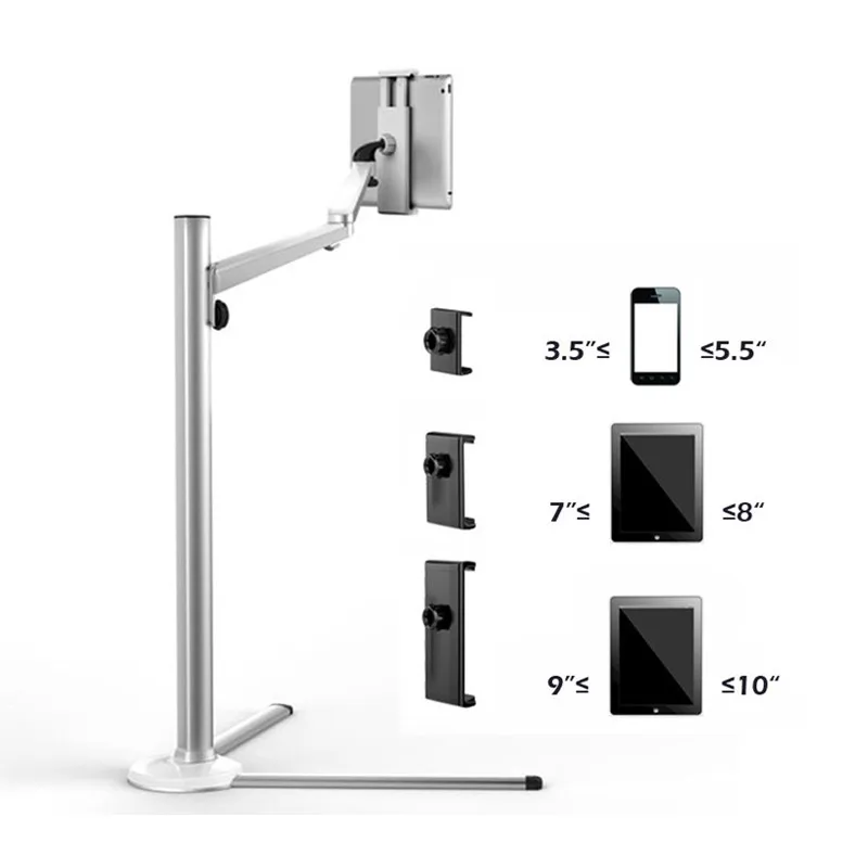High-quality-Telescopic-Aluminum-Alloy-Foldable-Tablet-PC-Stand-Floor-Mount-Holder-For-IPad-General-Tablets
