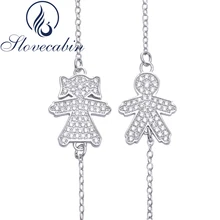 Lovecabin подлинный 925 пробы Серебряный браслет для мальчиков и девочек с цепочкой и звеньями для женщин Россия регулируемый браслет