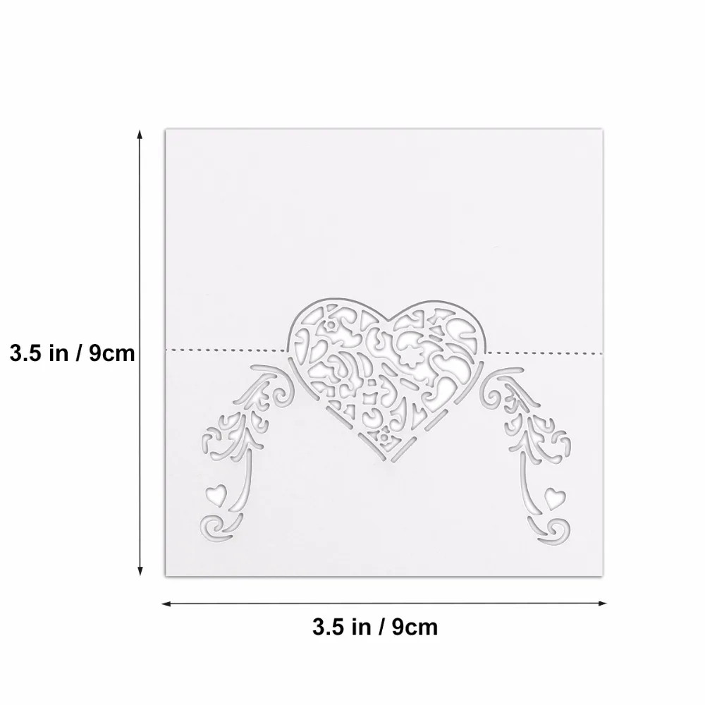 50 шт. вырезанные лазером сердечки формы Место Карты Свадебные визитки бокал вина свадебное мероприятие с цветами лазерной резки декупаж