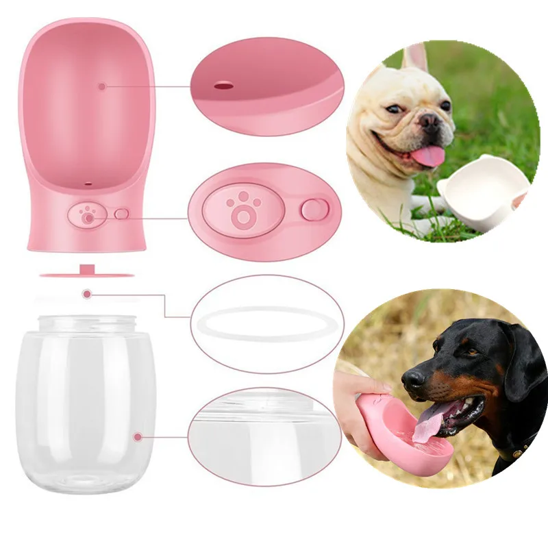 

Pet Dog Water Bottle Portable Travel Puppy Cat Drink Bowl Outdoor Outside Pet Feeder For Small Large Dogs Water Dispenser 23