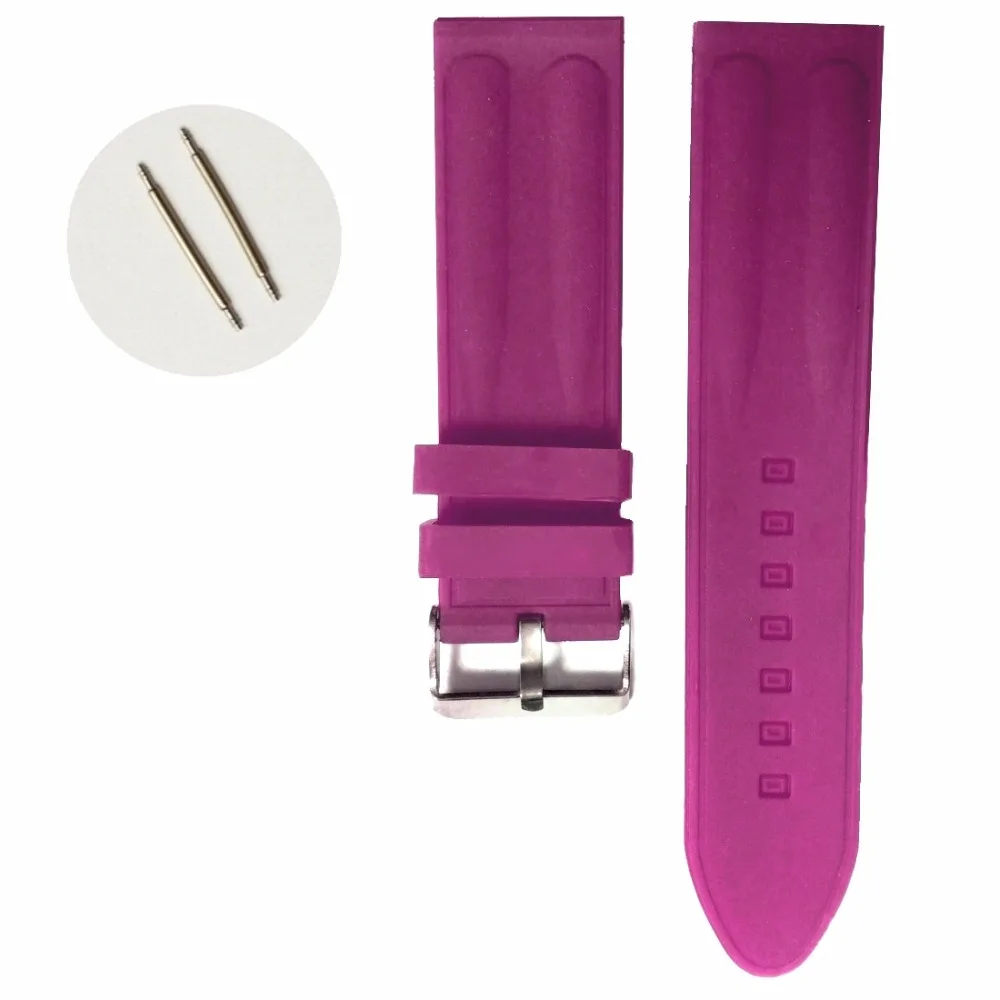 

24mm Classic Purple Silicone Jelly Rubber Ladies Watch Band Straps WB1218X24JB