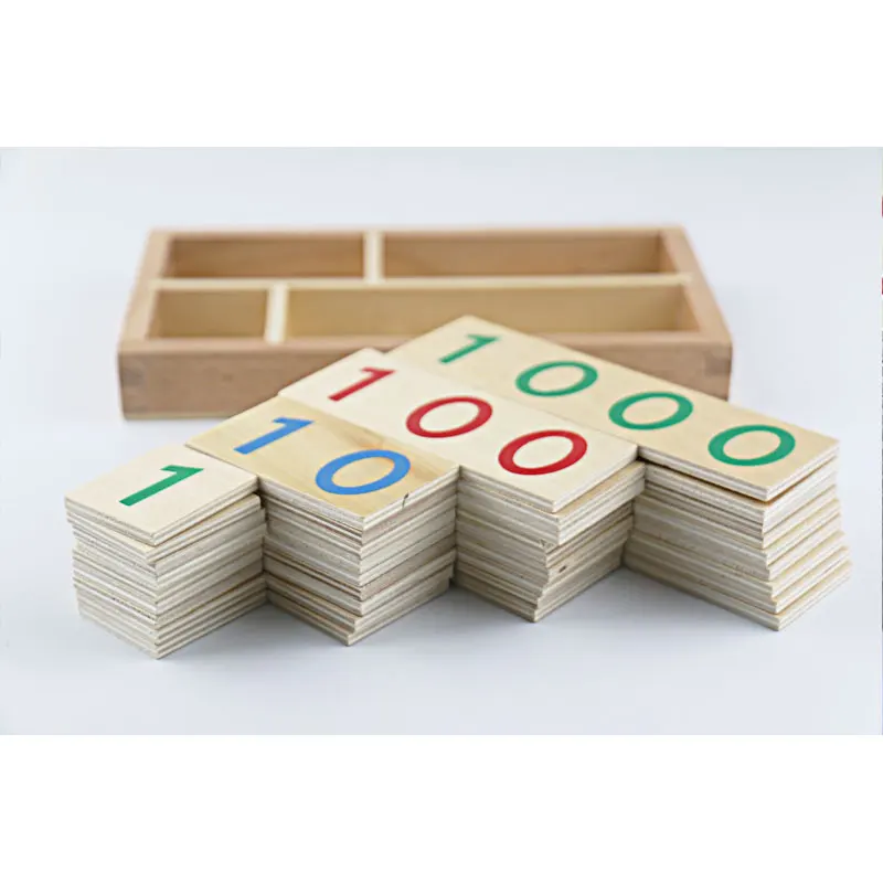 Wooden Montessori Toys Math 1-9000 Number Cards Materials Educational Early Learning Toys For Girls Birthday Gift ME2444