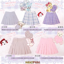 Милая плиссированная юбка в клетку с завышенной талией в японском стиле для девочек; Милая Короткая мини-юбка в стиле Лолиты; Цвет Розовый и хаки