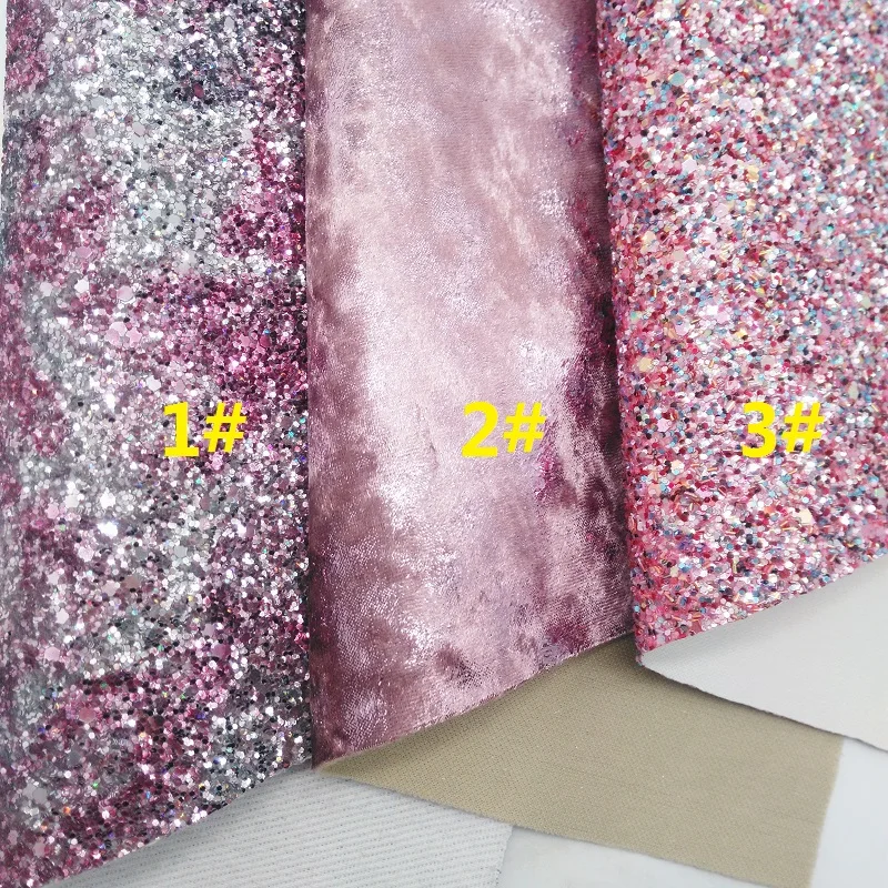 Розовая блестящая ткань, с эффектом блестящей кожи тканевые простыни, бархатная ткань для бантов A4 Размер " x 11" Мерцание Ming XM140 - Цвет: 1 set