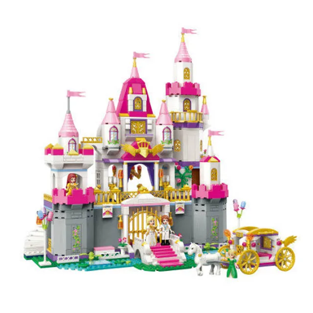 

2612 City Girls Princess Violet Royal Carriag Car Building Blocks Sets Bricks Model Kids Toys Compatible Legoings Friends