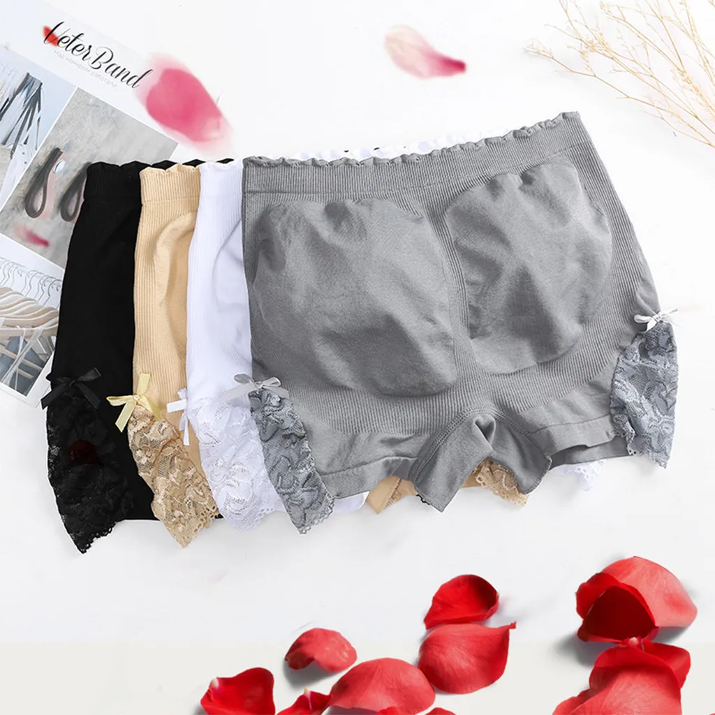Women's Intimates Sexy Solid Lace Patchwork Bow Stretchy Seamless Breathable Boyshort Safety Short Pants Calça de segurança #E Women's Intimates Sexy Solid Lace Patchwork Bow Stretchy Seamless Breathable Boyshort Safety Short Pants Calça de segurança #E