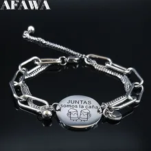 juntas aomos la cana Stainless Steel Bracelet Charm Best Friend Silver Color Chain Bracelet Jewelry pulseira feminina B1843