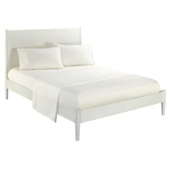 

4Pcs/Set Simple Series Durable Solid Colored Bedding Set Bed Mattress Bed Sheet 2 Pillow Cases Home Bedding Decoration Full Size