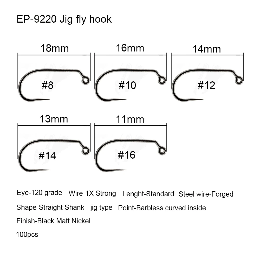 Eupheng 100pcs Competition Fly Fishing Hook Barbless No Barb hook Fishing Dry Nymph Shirmp Wet Caddis Fly Hook Black Nickle New Eupheng 100pcs Competition Fly Fishing Hook Barbless No Barb hook Fishing Dry Nymph Shirmp Wet Caddis Fly Hook Black Nickle New