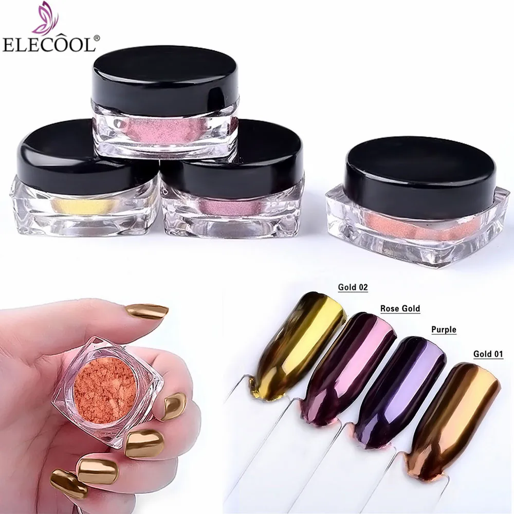 

Mirror Nail Popular Fantasy Pure Chrome Effect Extremely Smooth Mermaid Nail Art Dust Exquisite Glitter Powder With Brush TSLM1