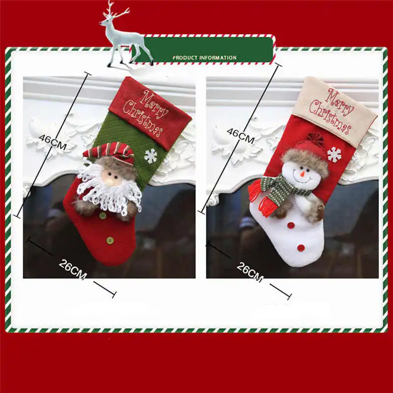 2019 hot Big Christmas Santa Socks Cute Ornaments Festival Party Xmas Tree Hanging Decoration #2o23 (10)