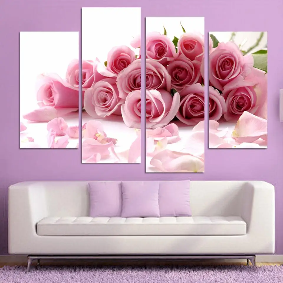 4 panel modern printed flower painting canvas cuadros flowers picture wall home decor 4 panel modern printed flower painting canvas cuadros flowers picture wall home decor