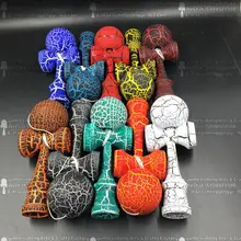 100 шт. мяч Kendama, Профессиональная деревянная игрушка высшего качества полная потрескавшаяся краска бук мяч навыки
