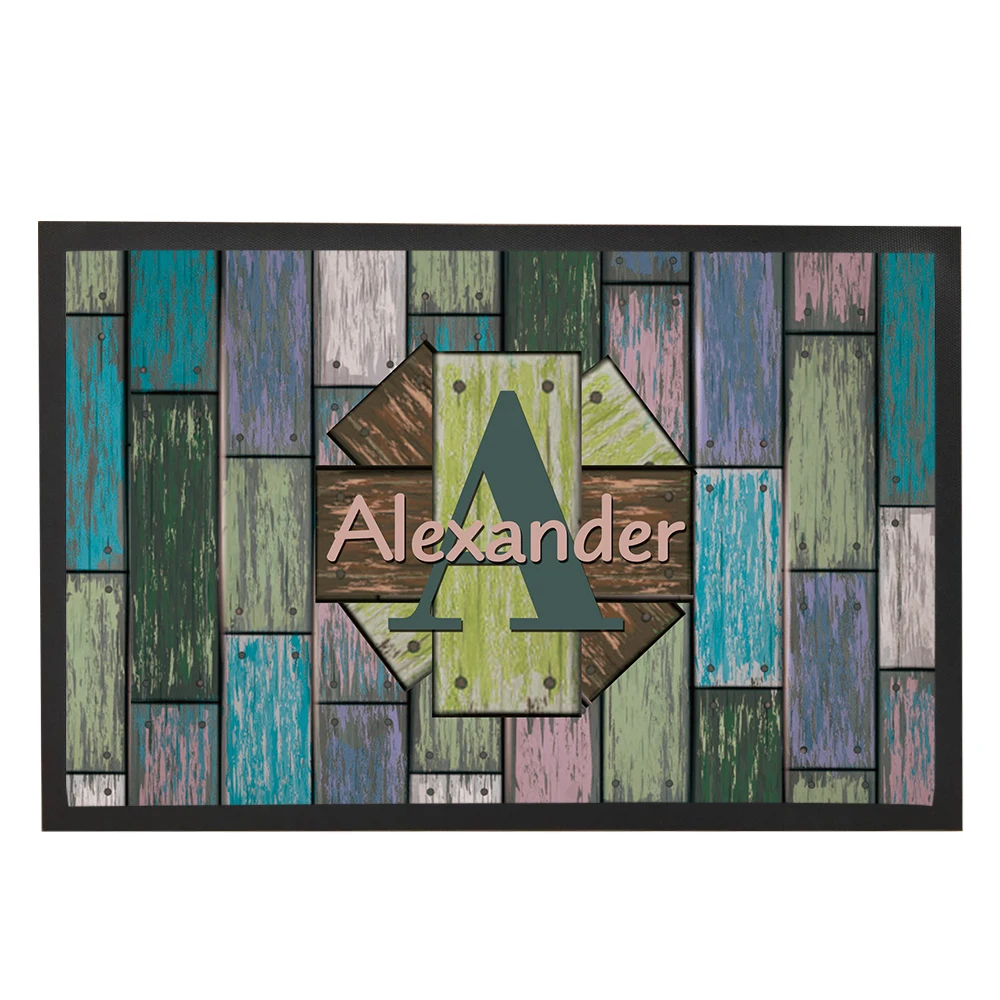 Personalized Doormat Outdoor,Vintage Door Mat for Entrance Door,Rubber