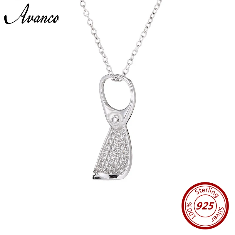 Женское Ожерелье из стерлингового серебра 925 пробы Avenco Easy Pull Tab ювелирное