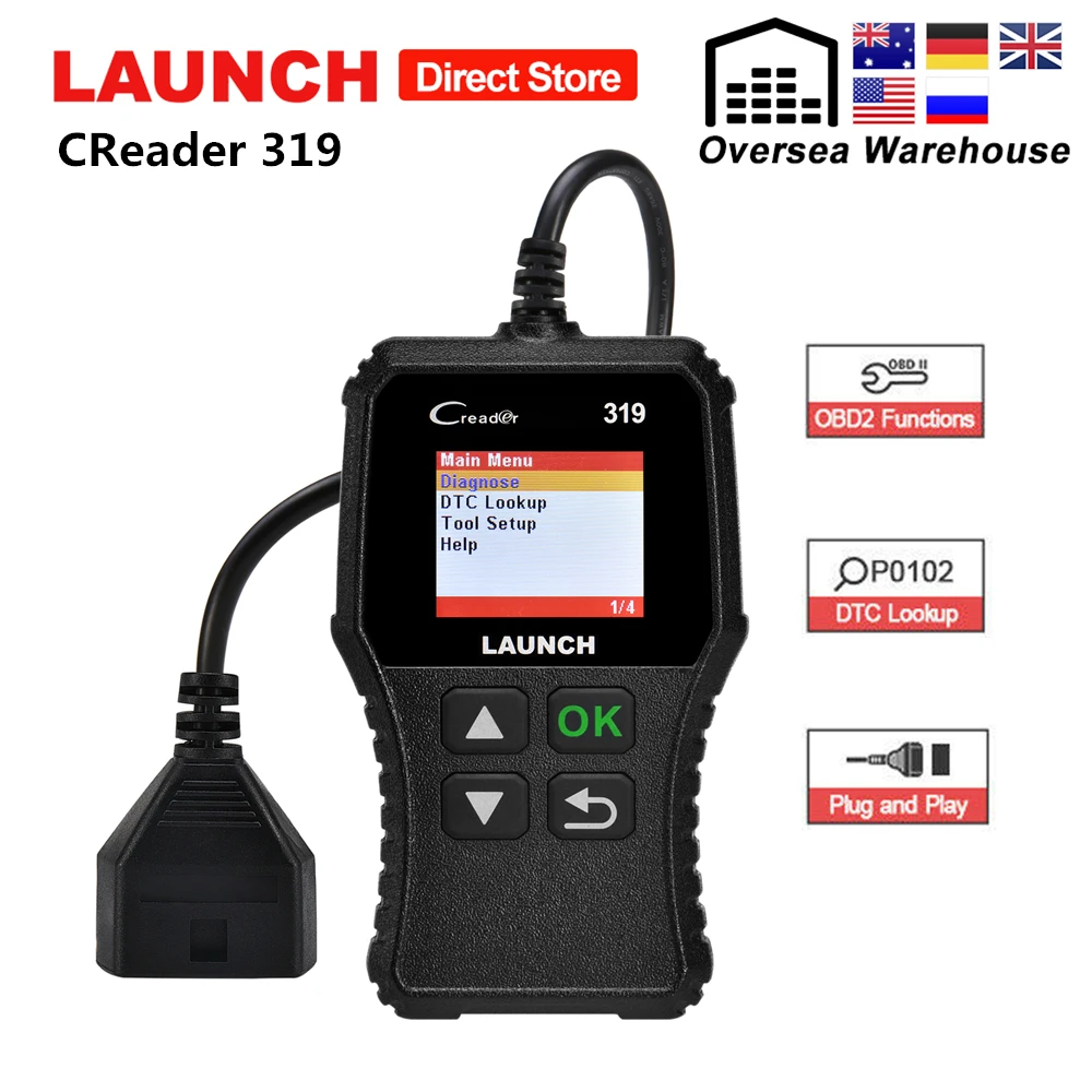 

Launch X431 CReader 319 CR3001 OBD2 Scanner Car OBD 2 Code Reader Auto OBDII Automotive Diagnostic Tool CR319 PK ELM327 AD310