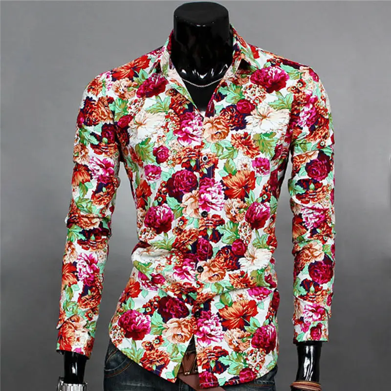 2017 Fashion Mens Shirts Slim Fit Long Sleeve Casual