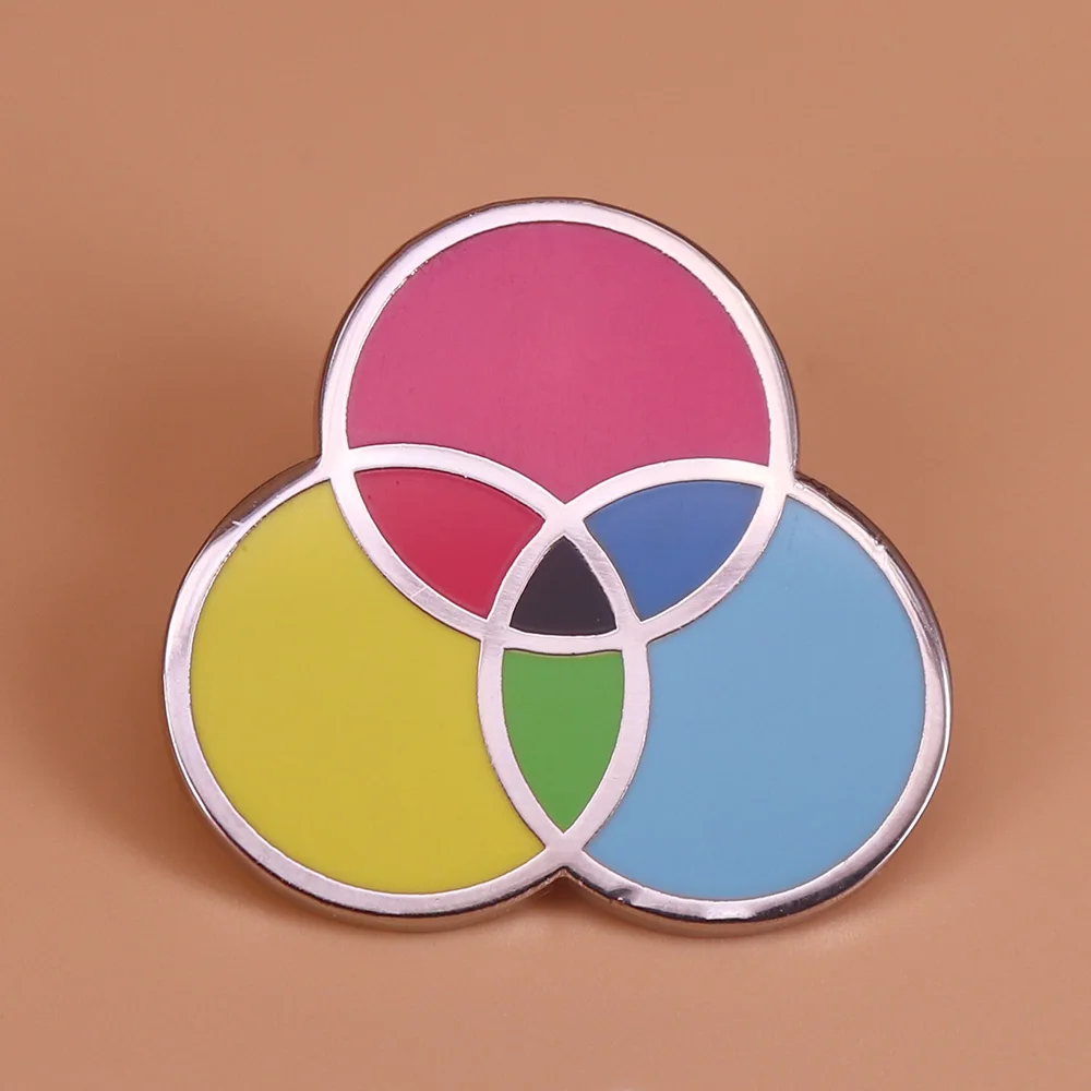 

CMYK pin ink swatch brooch paint color wheel badge artist printer jewelry graphic design Geek gift pastel Goth clothes accessory