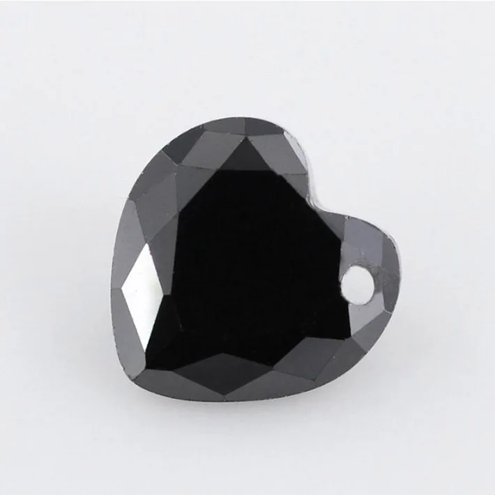 

20pcs Heart Shape White a Hole Gems Loose CZ stone for Jewelry Diy 12 colors Pink Red Yellow Black