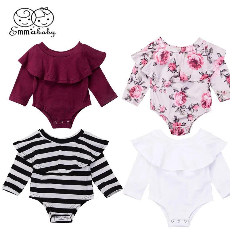 Toddler Kids Baby Girls Off Shoulder Romper Bodysuit Jumpsuit Outfits Clothes